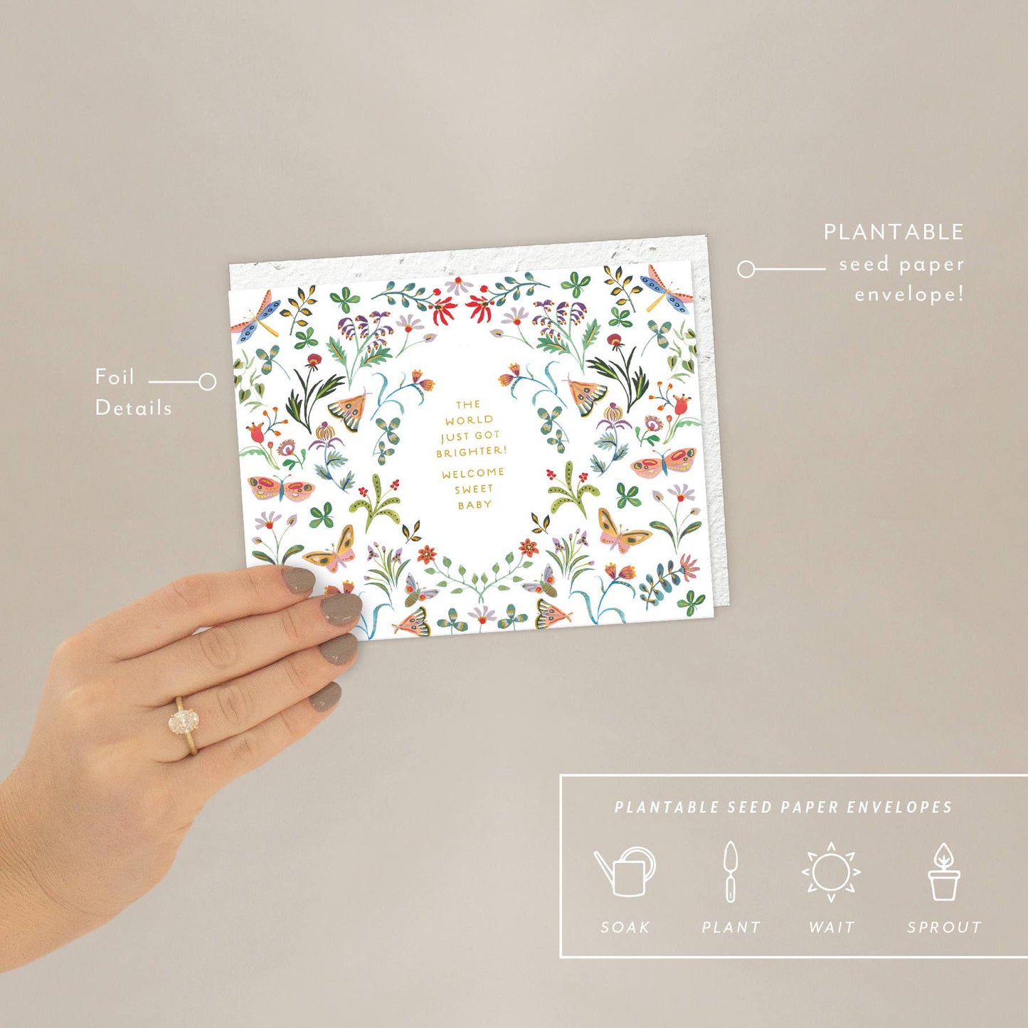 Butterfly Garden Baby Card