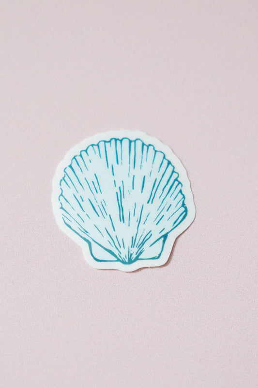 Blue and Green Seashell Clear Sticker