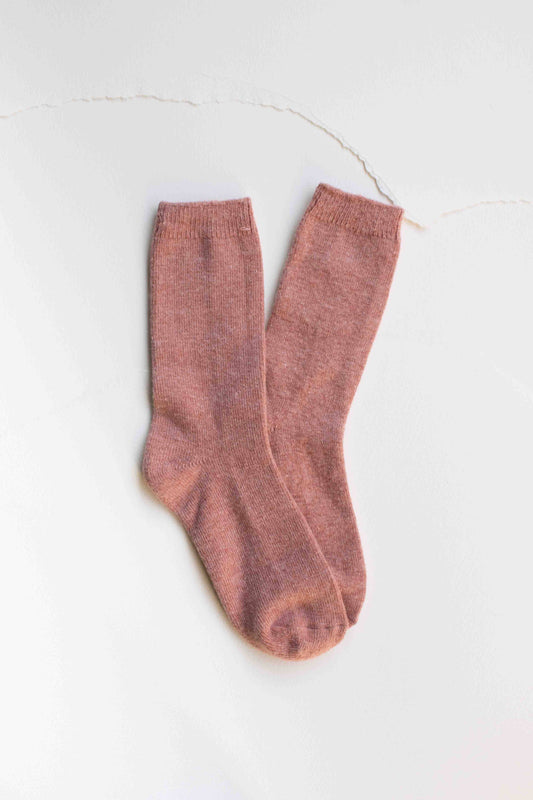 Wool Cashmere Blend Socks | Coral