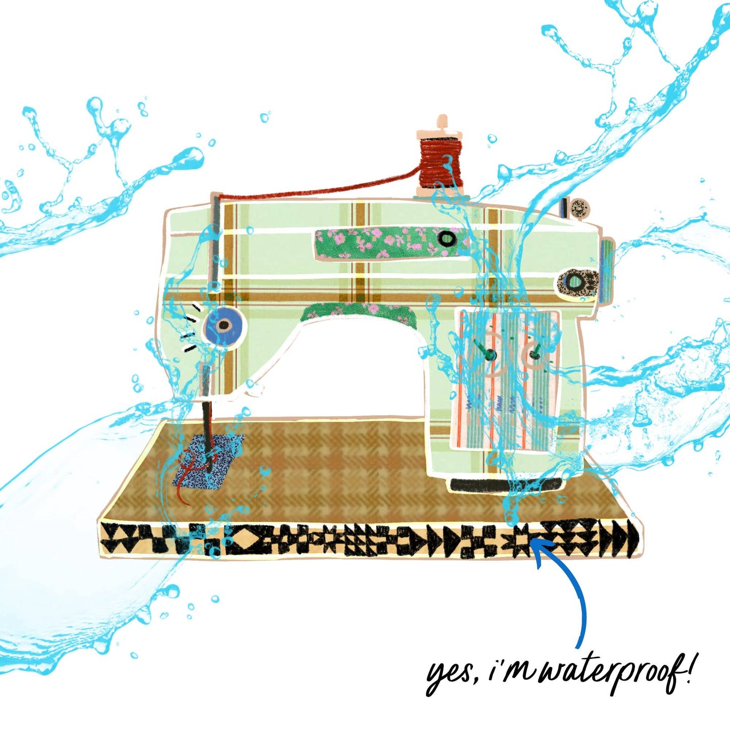 Retro Sewing Machine Sticker