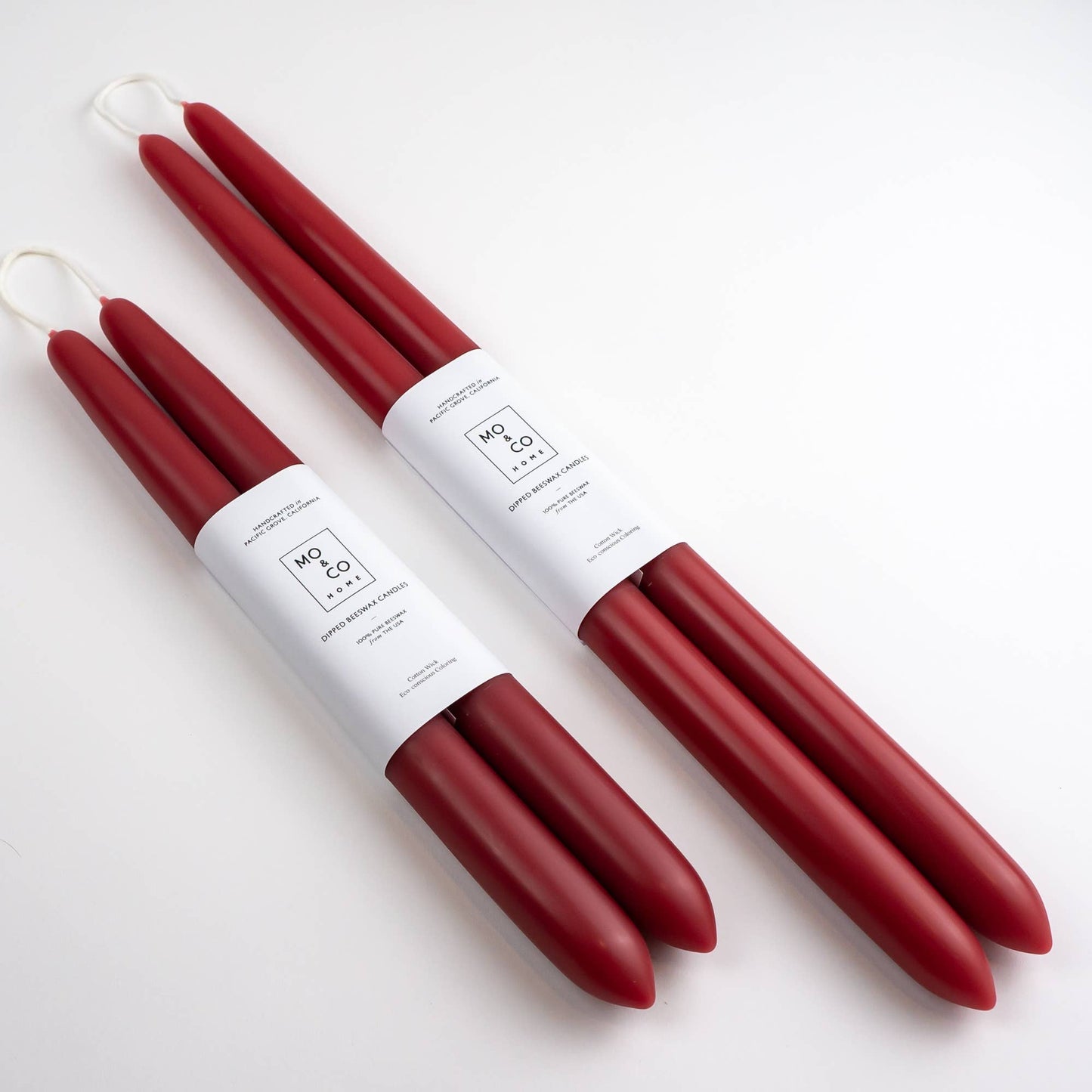 Beeswax Dipped Candles | Berry Red