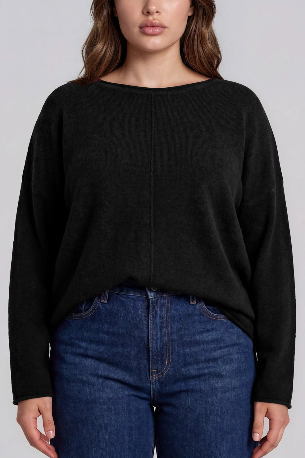 Roll Neck Sweater | Black | Extended
