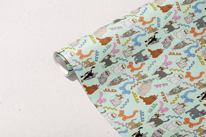 Birthday Cats Rolled Gift Wrap