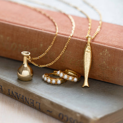 Tiny Ancient Vessel Pendant Necklace