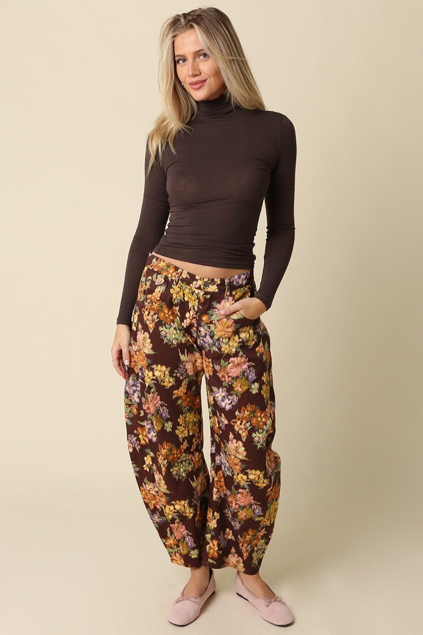 Stella Mock Neck Top | Brown