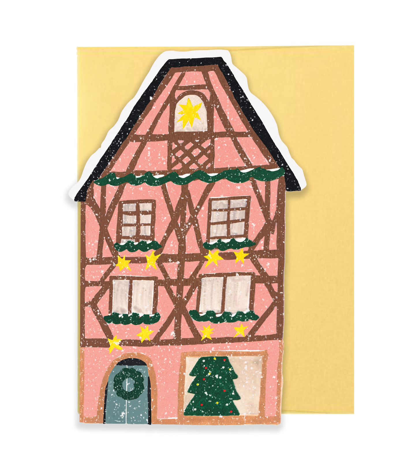 Pink Cottage Die Cut Card