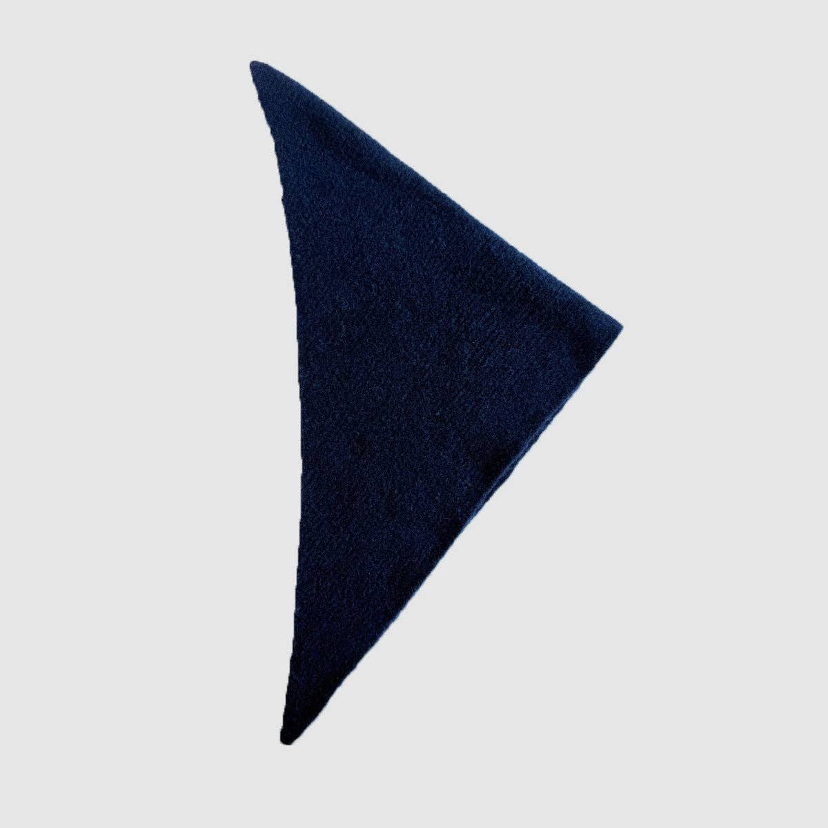 Wool Blend Knitted Triangle Scarf | Navy Blue