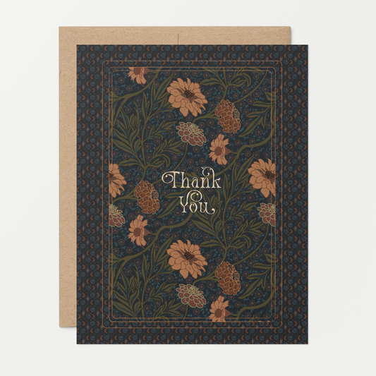 Moonlight Zinnia Thank You Card