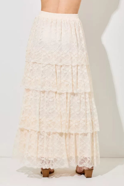 Edith Tiered Lace Maxi Skirt