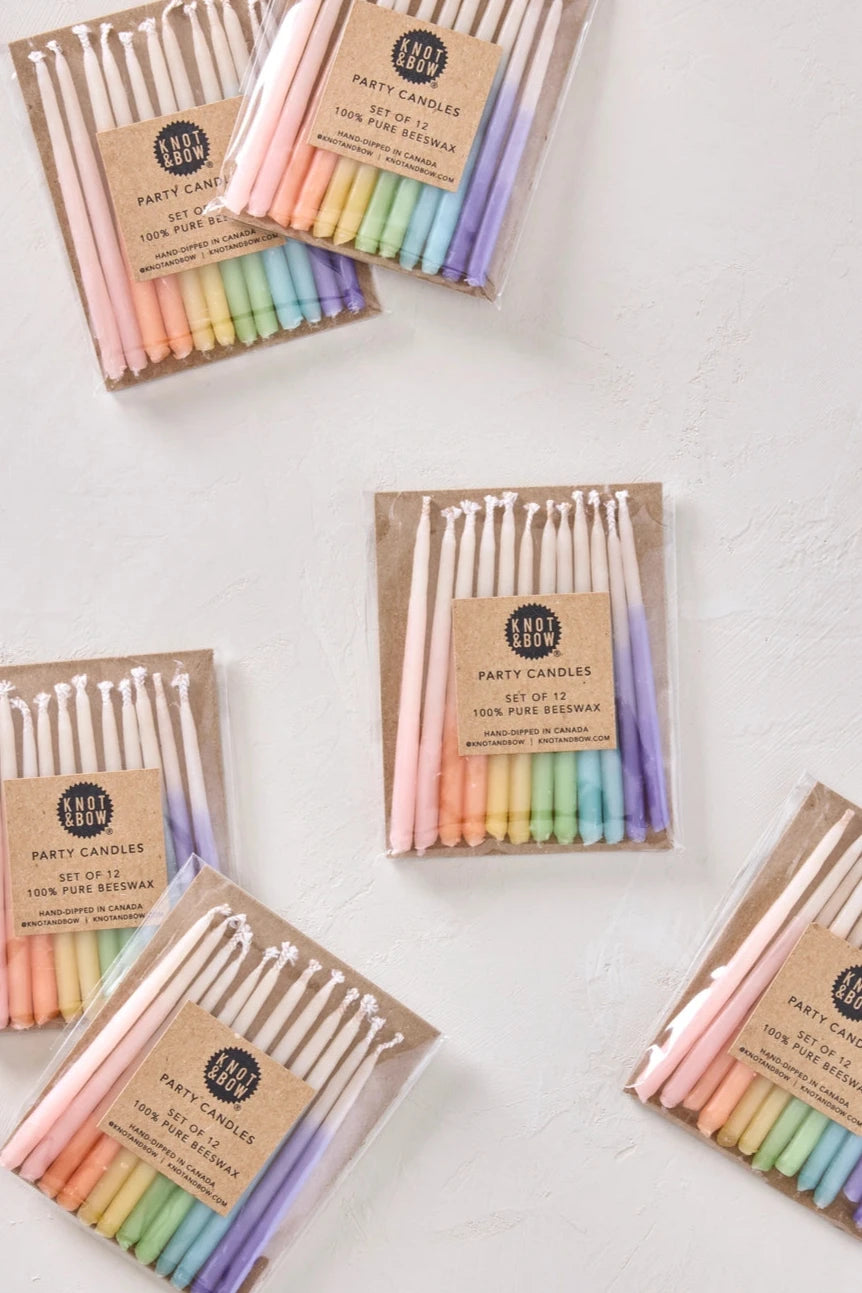 Beeswax Birthday Candles | Rainbow Ombré