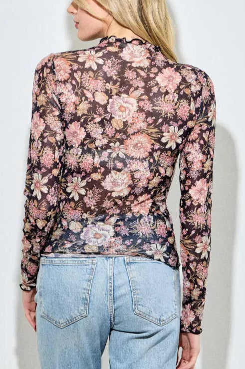 Midnight Gardens Mesh Top