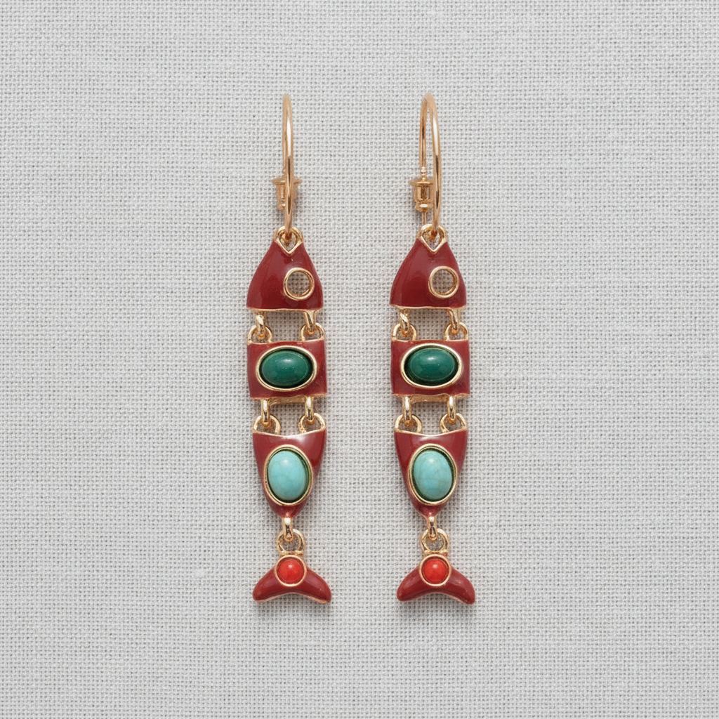 Fish Hook Tassel Earrings