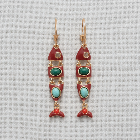 Fish Hook Tassel Earrings