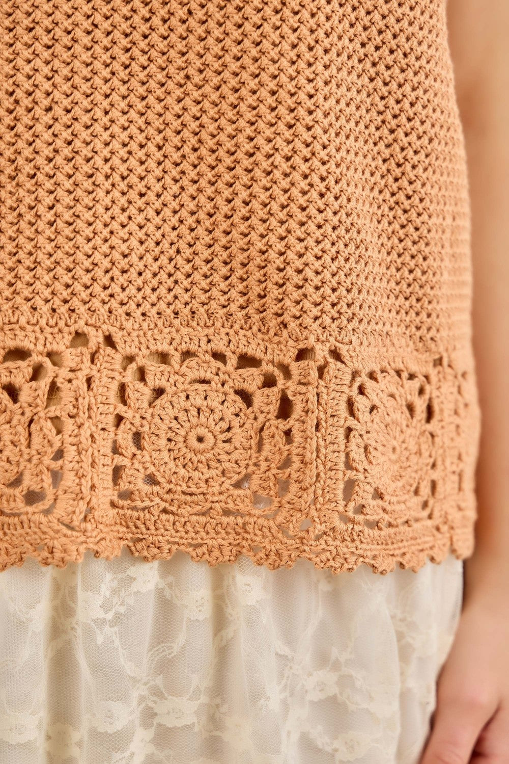 Crochet Knit Sleeveless Top | Extended