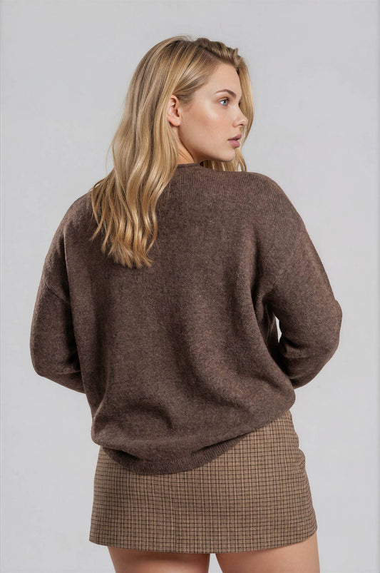 Piper Cardigan | Dark Brown | Extended