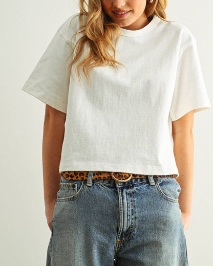 Weekend Boxy Crop Tee | White