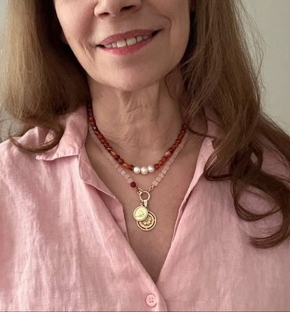 Stella Necklace | Peach Aventurine
