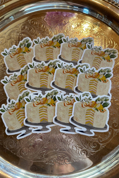 Fancy Lemon Cake 3" Die Cut Sticker