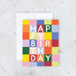 Rainbow Checks Birthday Card