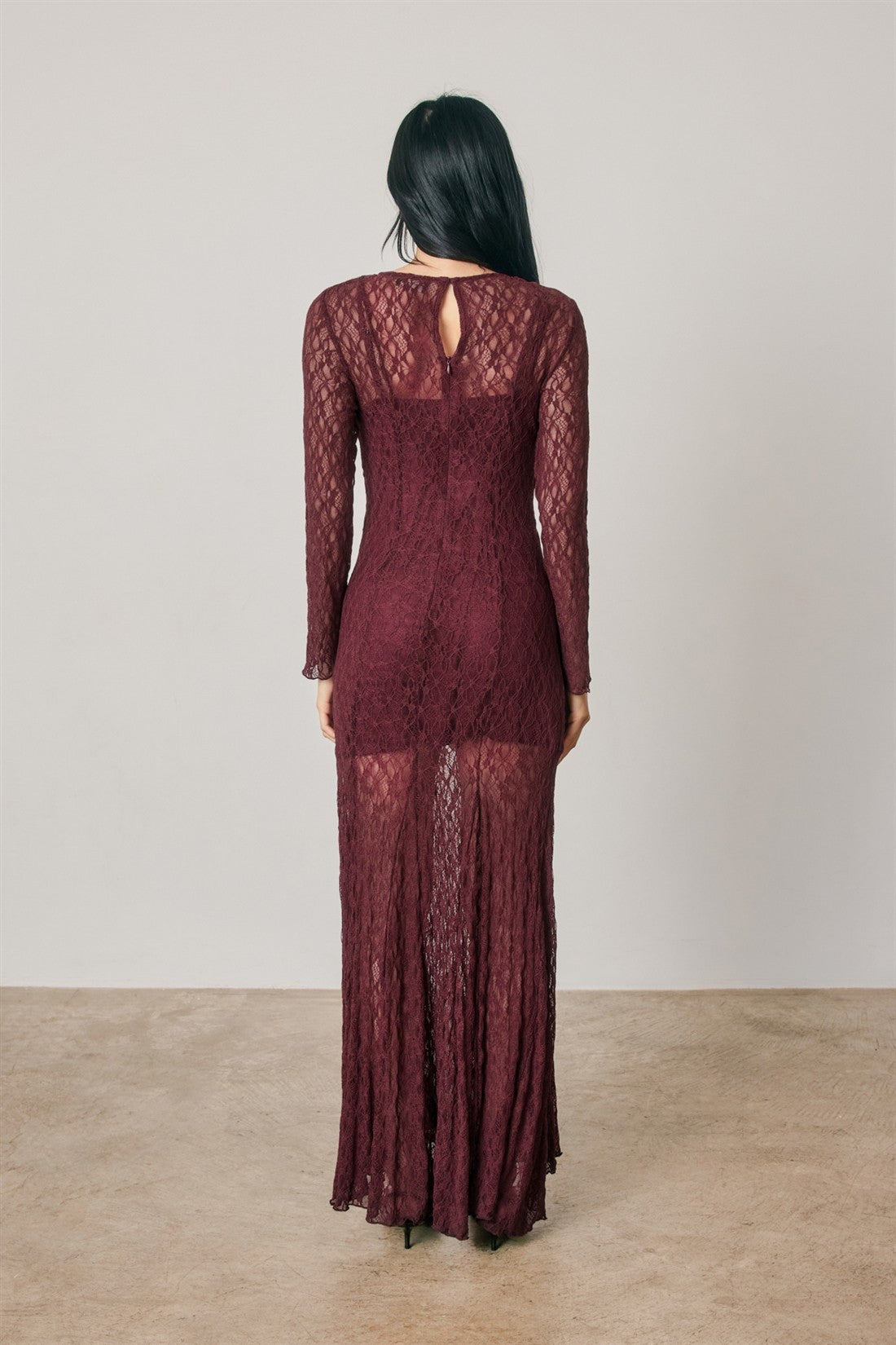 Lace Sculpted Maxi Dress | Sangria