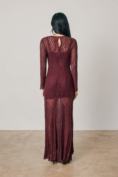Lace Sculpted Maxi Dress | Sangria