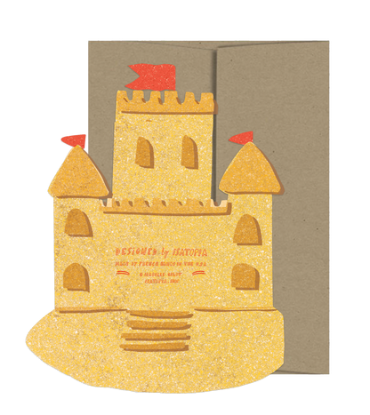 Sandcastle Die Cut Card