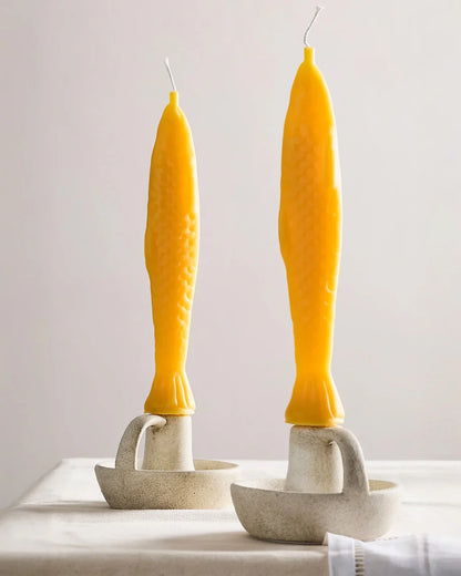 Fish Sticks | Beeswax Fish Shaped Taper Candles