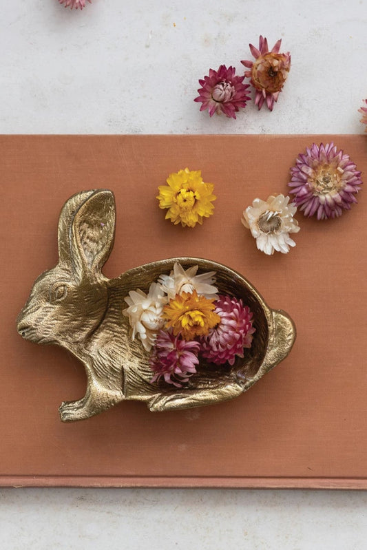 Cast Aluminum Rabbit Dish