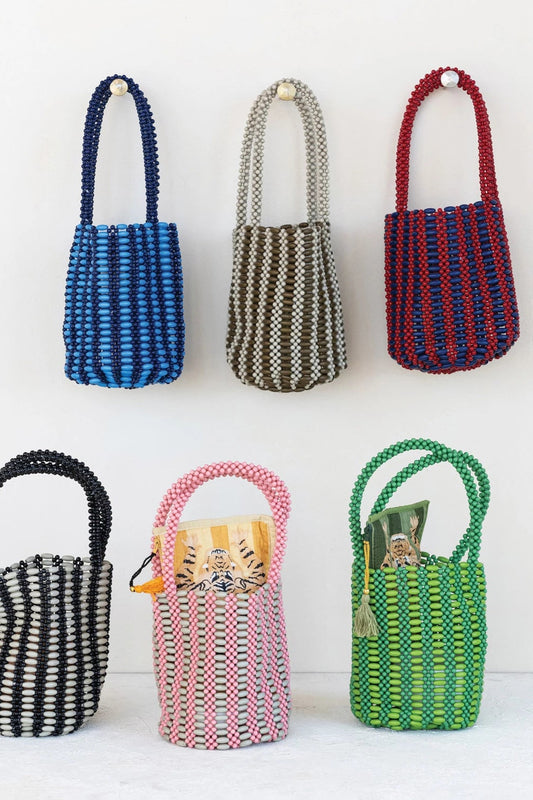 Two-Tone Acrylic Beaded Handbag