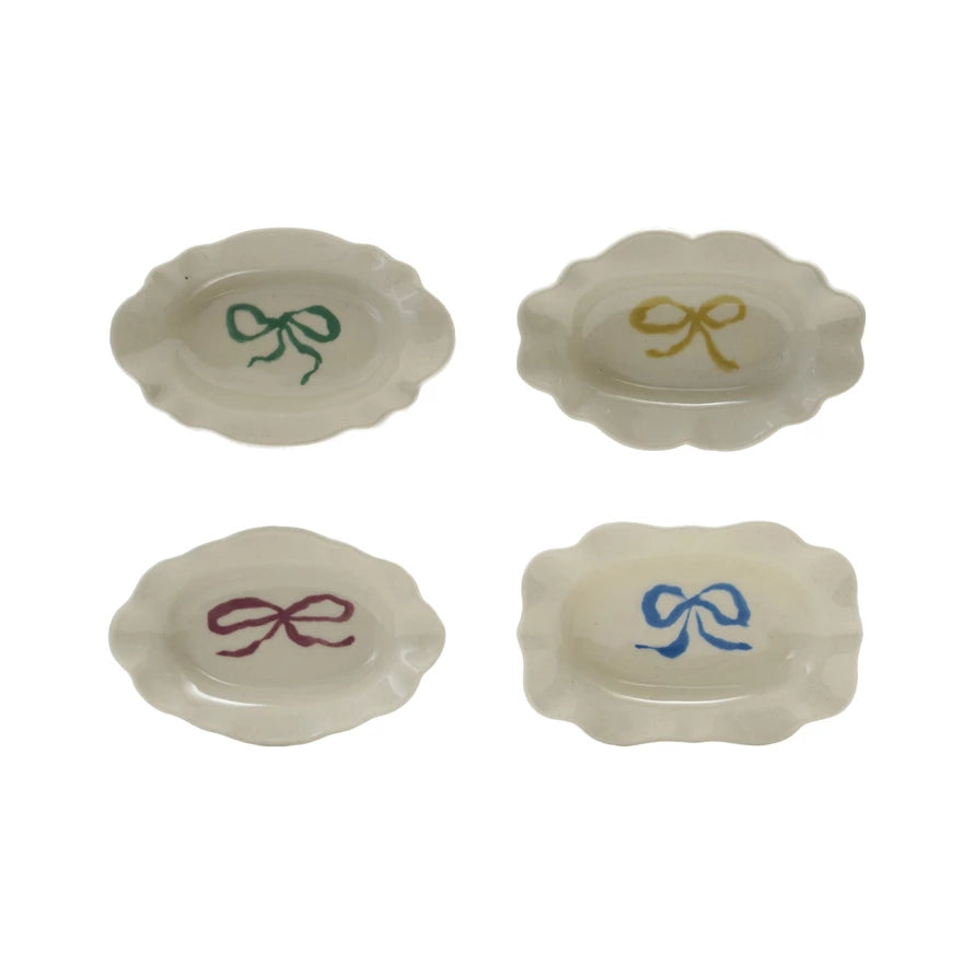 Scalloped Trinket Dish | Colorful Bows