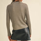 Metallic Ribbed Sweater Shirt