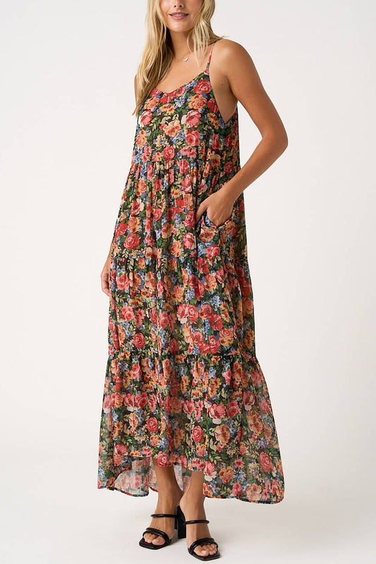 Sun Flare Floral Maxi Dress
