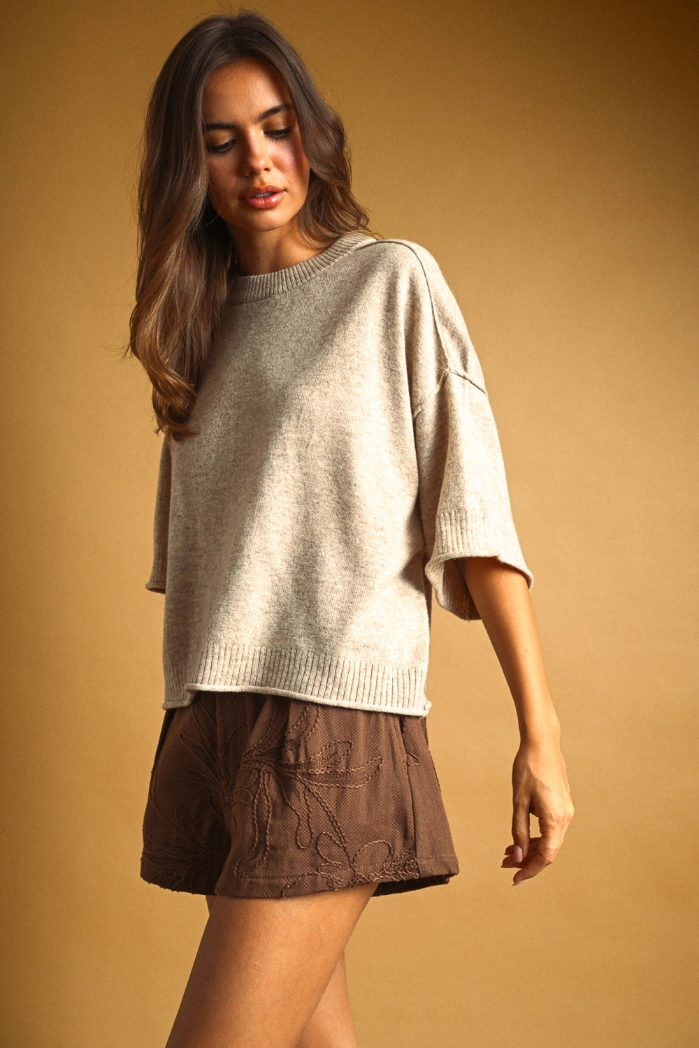 Easy Does It Knit Top | Oatmeal