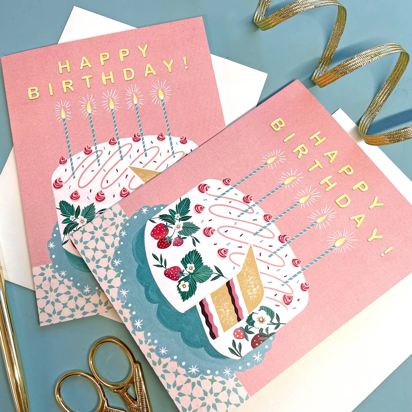 Strawberry Cake Birthday Card