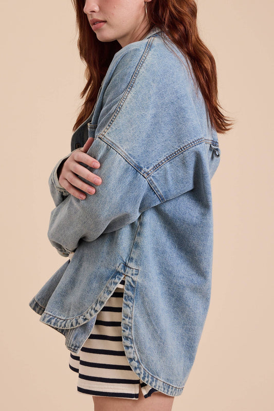 Rosewood Oversized Shacket | Light Denim