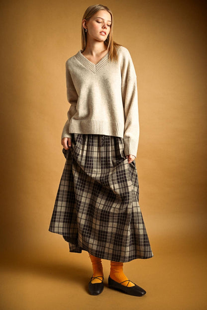 Tartan Plaid Skirt | Black + Stone