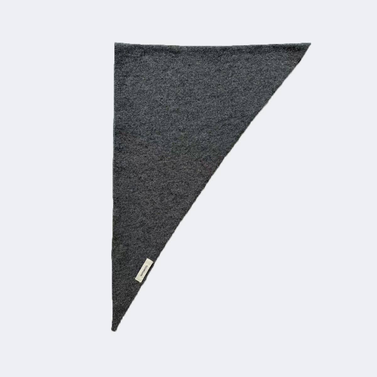Wool Knitted Triangle Scarf | Dark Gray