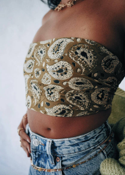 Kalamkari Cotton Bandana | Emerald Wine