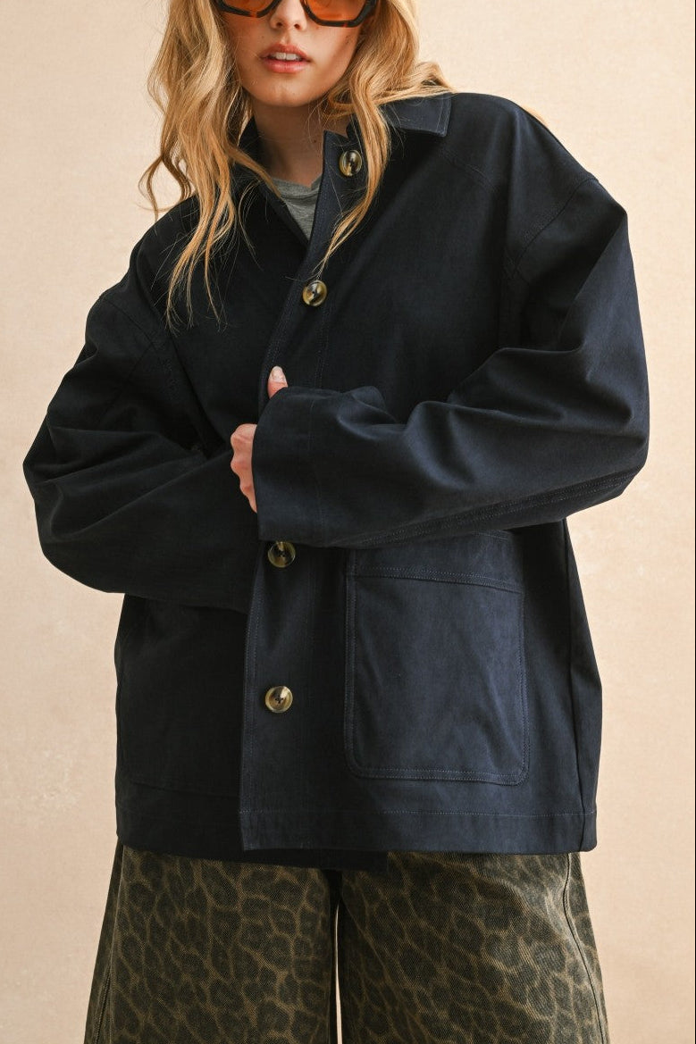 Night Sky Faux Suede Shacket