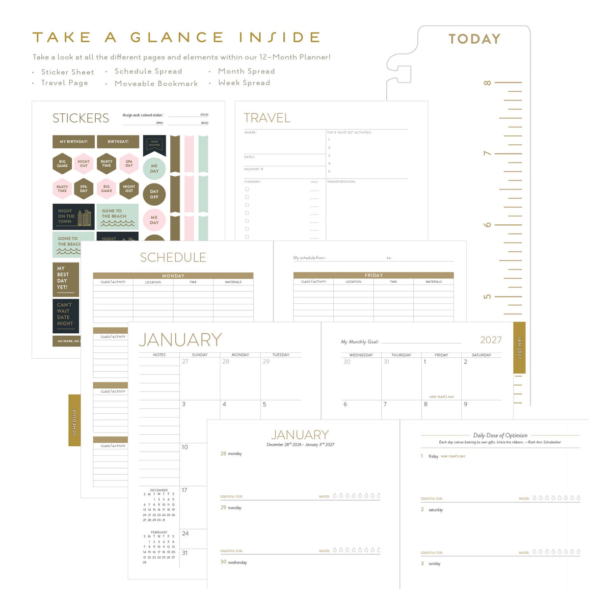 2027 Happy Days 12 Month Planner