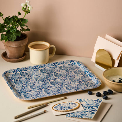 Blue Flora Tray | Medium