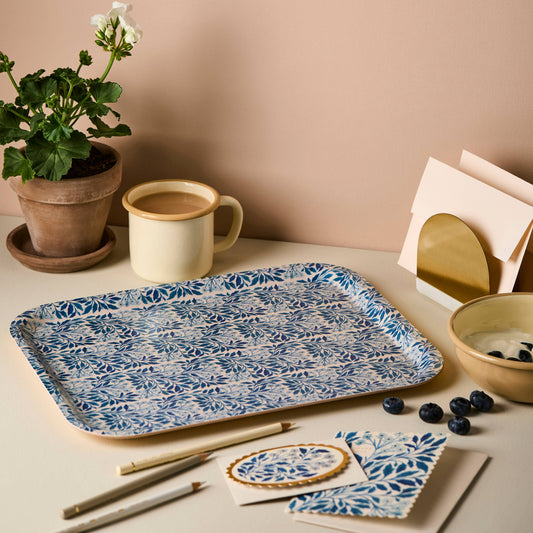 Blue Flora Tray | Medium