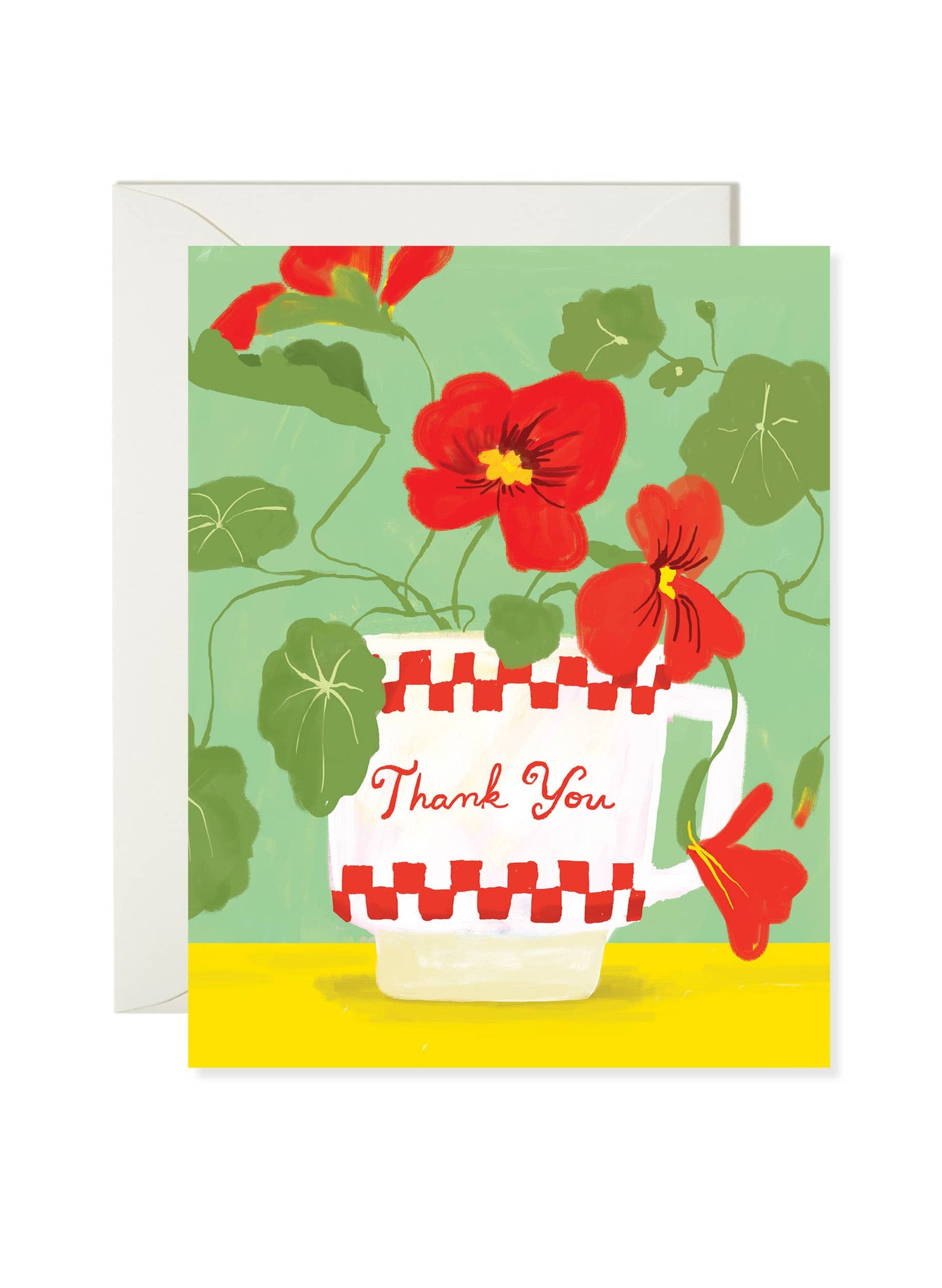 Milk Glass Thank You Card