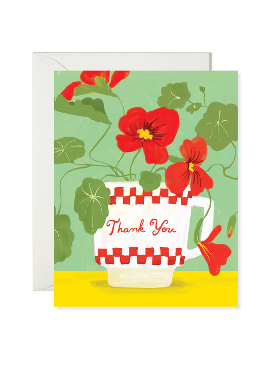 Milk Glass Thank You Card