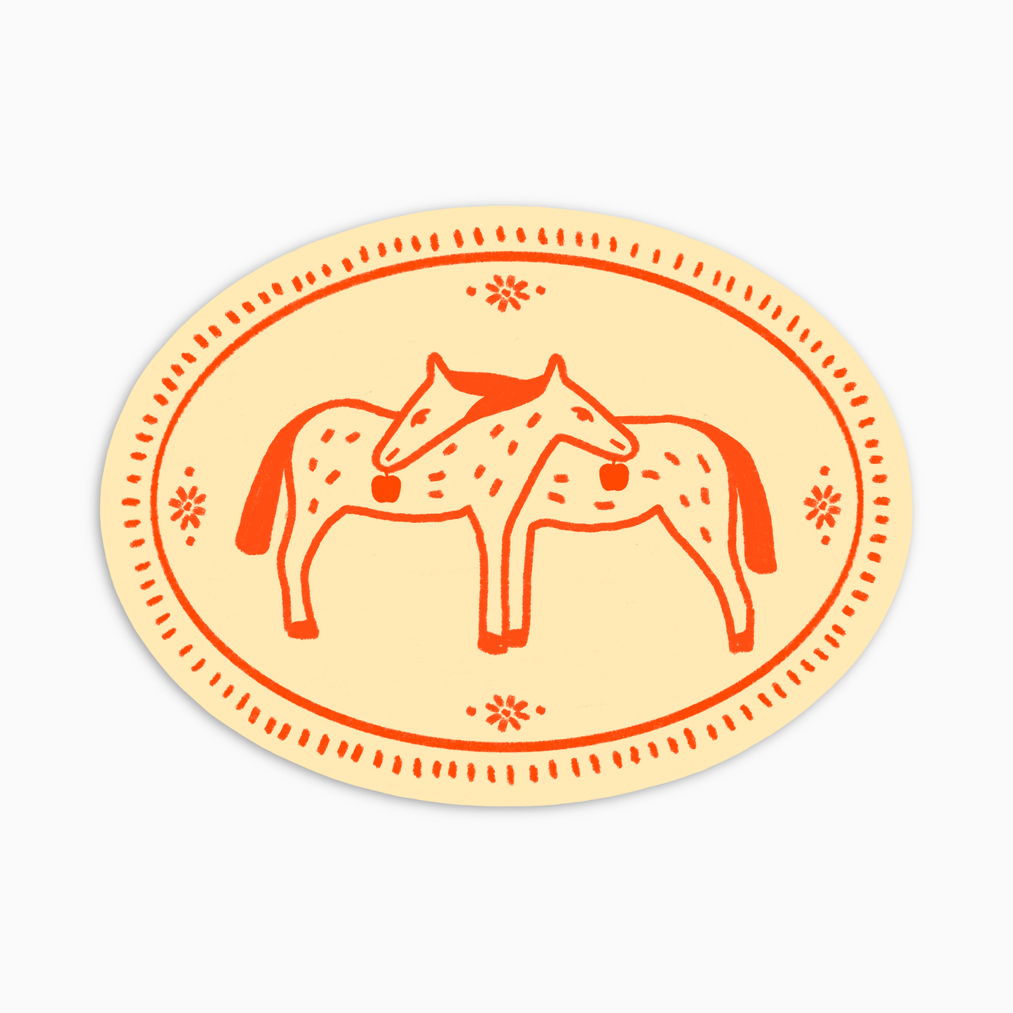 Hugging Horses Sticker