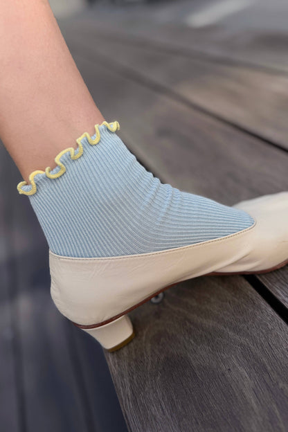 The Petite Ruffled Socks | Baby Blue