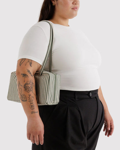 Nylon Bowler Bag | Sage Stripe