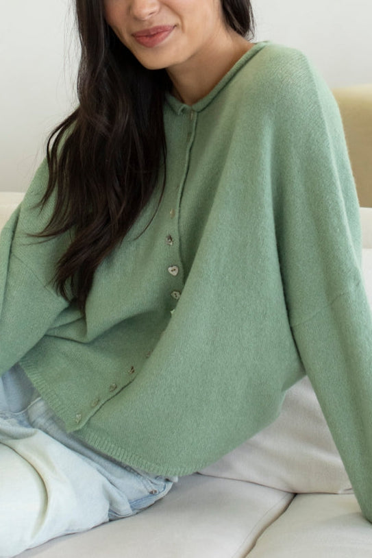 Piper Mismatch Buttons Cardigan | Matcha – NAVA