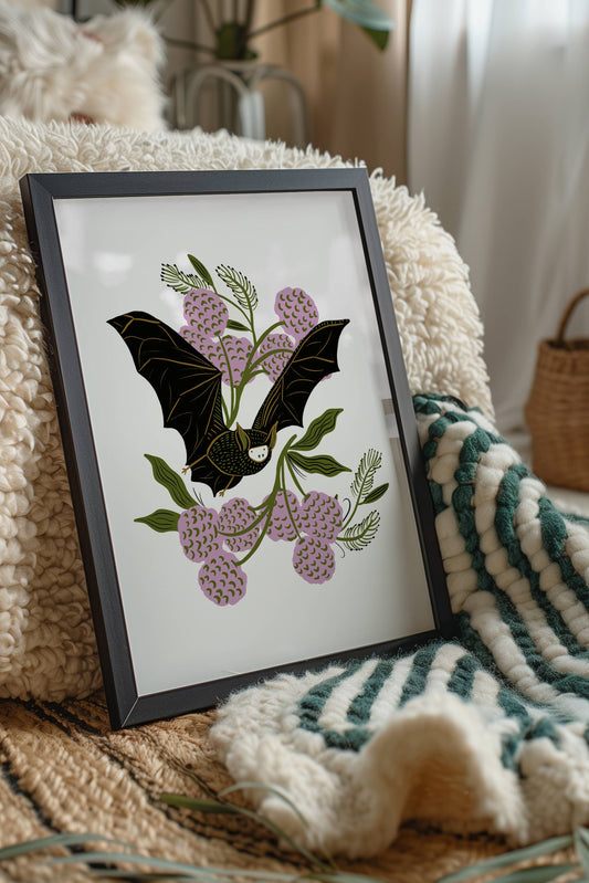 Vintage Bat Art Print | 8" x 10"