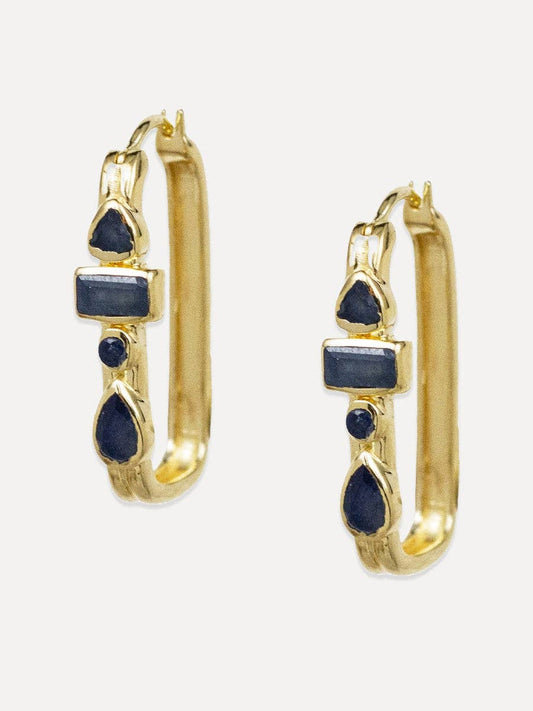 Berber Hoops | Blue Sapphire